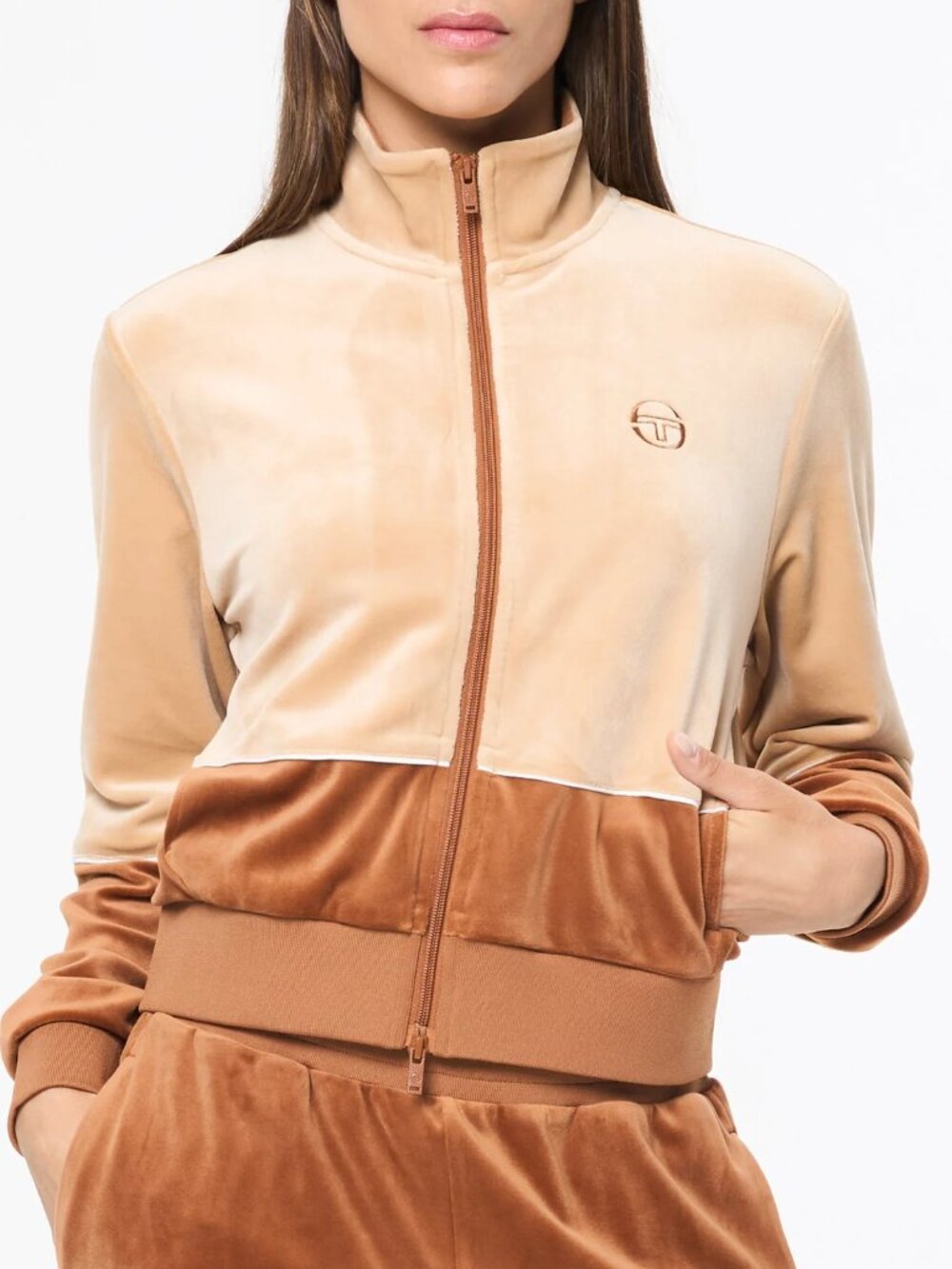 Sergio Tacchini Lina Velour Jacket Candied Ginger Women's size Large